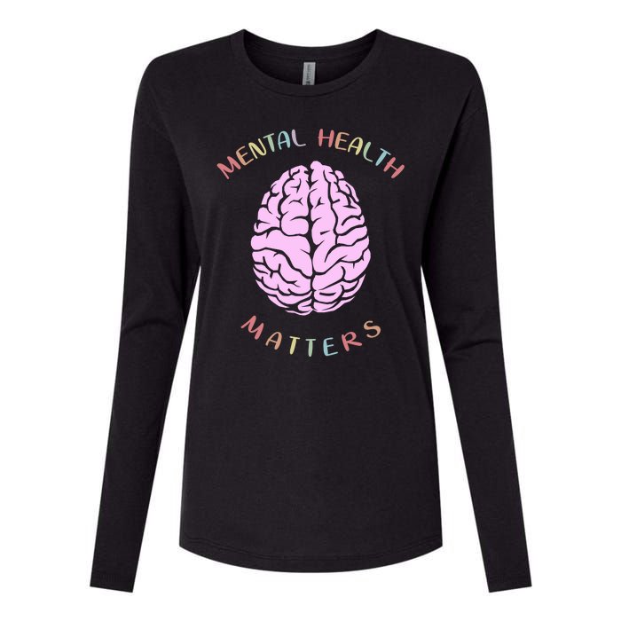 Mental Health Matters Brain Womens Cotton Relaxed Long Sleeve T-Shirt