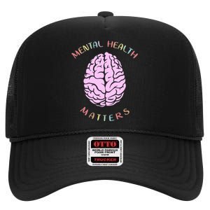 Mental Health Matters Brain High Crown Mesh Back Trucker Hat