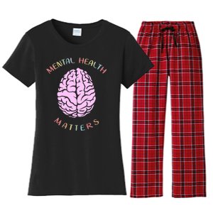 Mental Health Matters Brain Women's Flannel Pajama Set