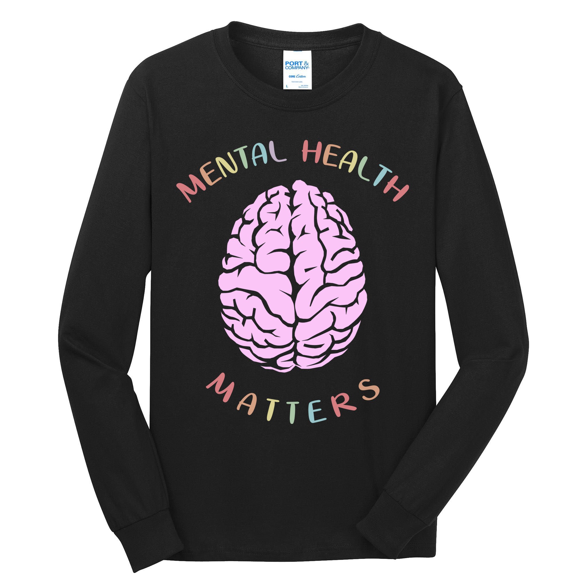 Mental Health Matters Brain Tall Long Sleeve T-Shirt