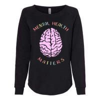 Mental Health Matters Brain Womens California Wash Sweatshirt