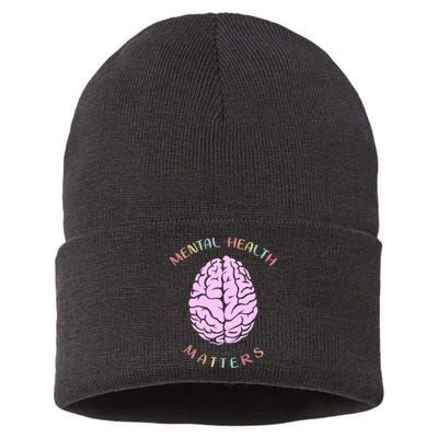 Mental Health Matters Brain Sustainable Knit Beanie