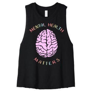 Mental Health Matters Brain Women's Racerback Cropped Tank