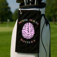 Mental Health Matters Brain Golf Towel