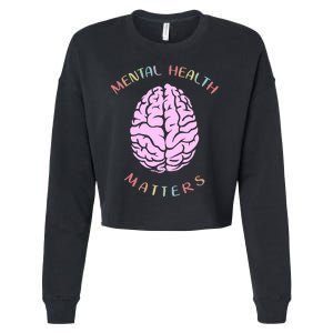 Mental Health Matters Brain Cropped Pullover Crew