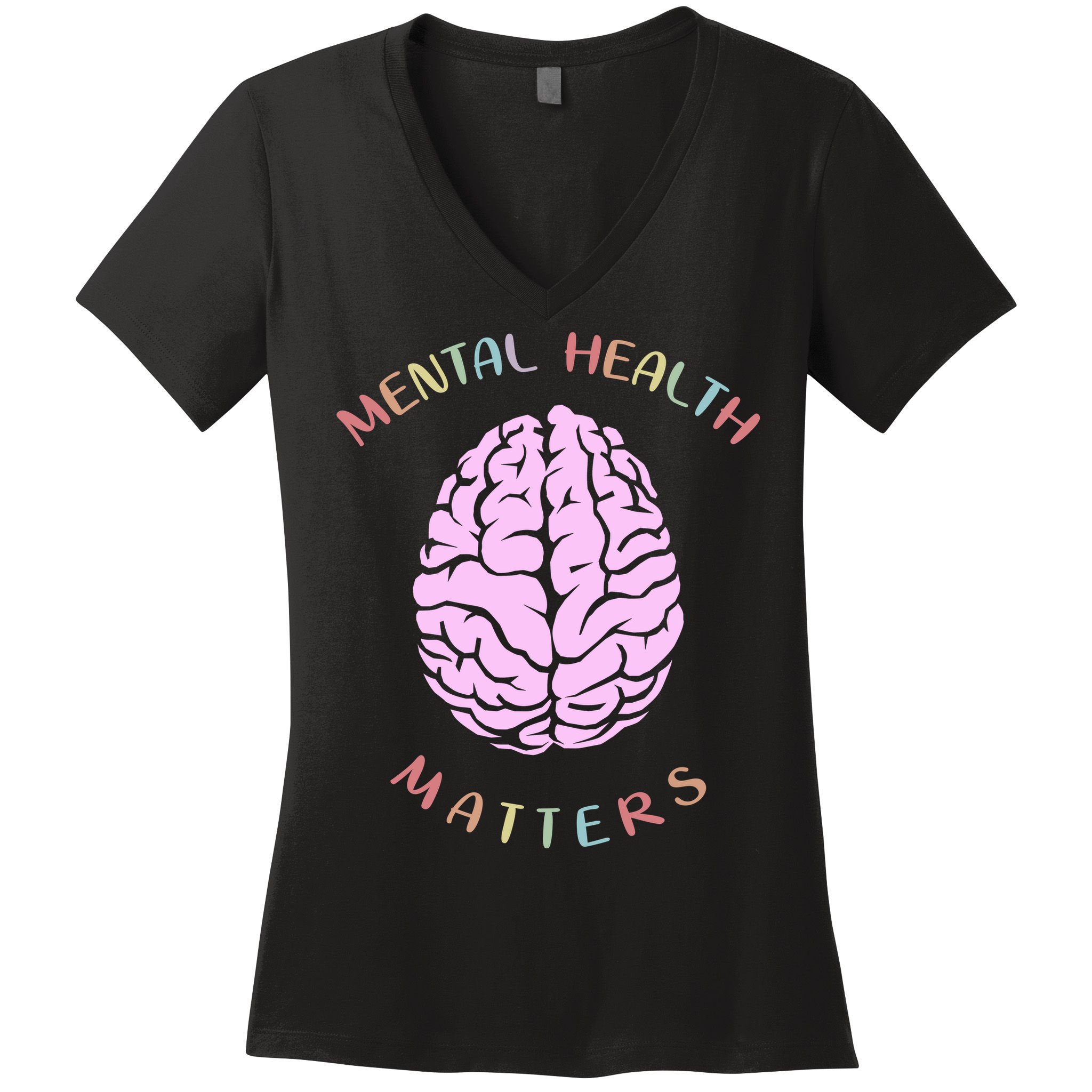 Mental Health Matters Brain Women's V-Neck T-Shirt