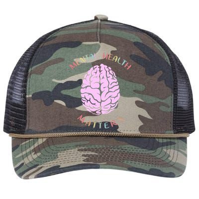 Mental Health Matters Brain Retro Rope Trucker Hat Cap