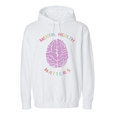 Mental Health Matters Brain Garment-Dyed Fleece Hoodie