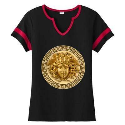 Medusa Head Myth Gorgon Snake Hair Greek Mythology Ladies Halftime Notch Neck Tee