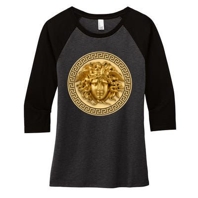 Medusa Head Myth Gorgon Snake Hair Greek Mythology Women's Tri-Blend 3/4-Sleeve Raglan Shirt