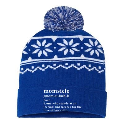 Momsicle Hockey Mom Hockey Mother's Day Funny Mom Definition Gift USA-Made Snowflake Beanie