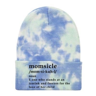 Momsicle Hockey Mom Hockey Mother's Day Funny Mom Definition Gift Tie Dye 12in Knit Beanie