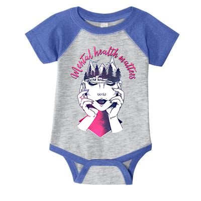 Mental Health Matters S Care Positivity Natural Forest Cute Gift Infant Baby Jersey Bodysuit
