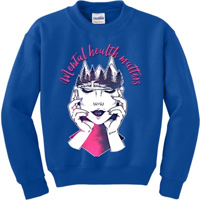 Mental Health Matters S Care Positivity Natural Forest Cute Gift Kids Sweatshirt