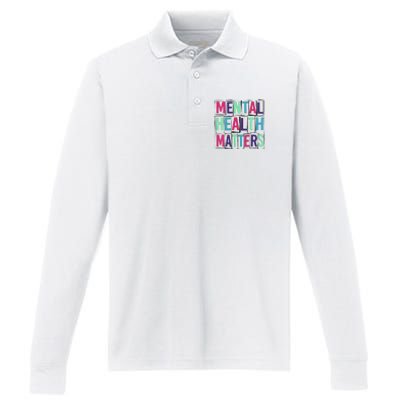 Mental Health Matters Mental Health Day Performance Long Sleeve Polo