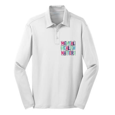 Mental Health Matters Mental Health Day Silk Touch Performance Long Sleeve Polo