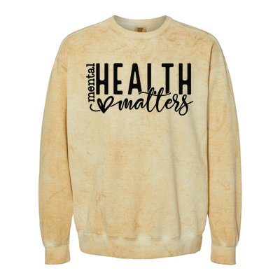 Mental Health Matters Retro Human Brain Illness Awareness Colorblast Crewneck Sweatshirt