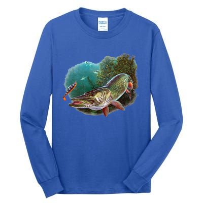 Muskie Hunter Musky Fisher Lure Fly Fishing Novelty Funny Gift Tall Long Sleeve T-Shirt