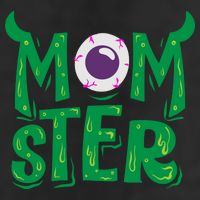 Momster Halloween Mom 7 Panel Mesh Trucker Snapback Hat