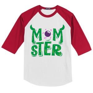 Momster Halloween Mom Kids Colorblock Raglan Jersey