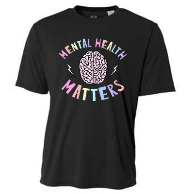 Mental Health Matters Awareness Brain Flash Cooling Performance Crew T-Shirt