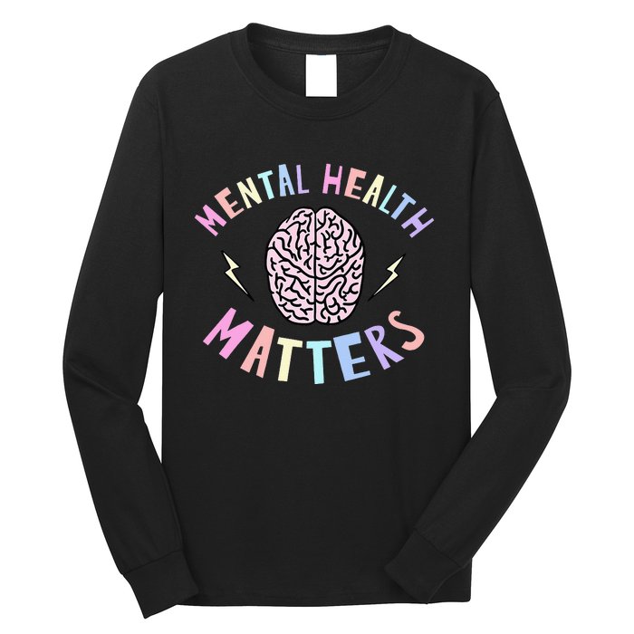 Mental Health Matters Awareness Brain Flash Long Sleeve Shirt