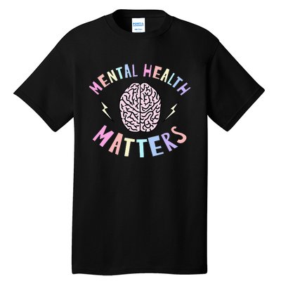 Mental Health Matters Awareness Brain Flash Tall T-Shirt