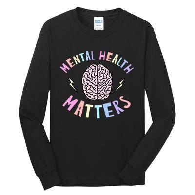 Mental Health Matters Awareness Brain Flash Tall Long Sleeve T-Shirt