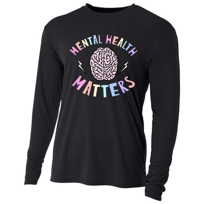 Mental Health Matters Awareness Brain Flash Cooling Performance Long Sleeve Crew