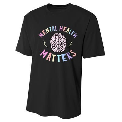 Mental Health Matters Awareness Brain Flash Performance Sprint T-Shirt