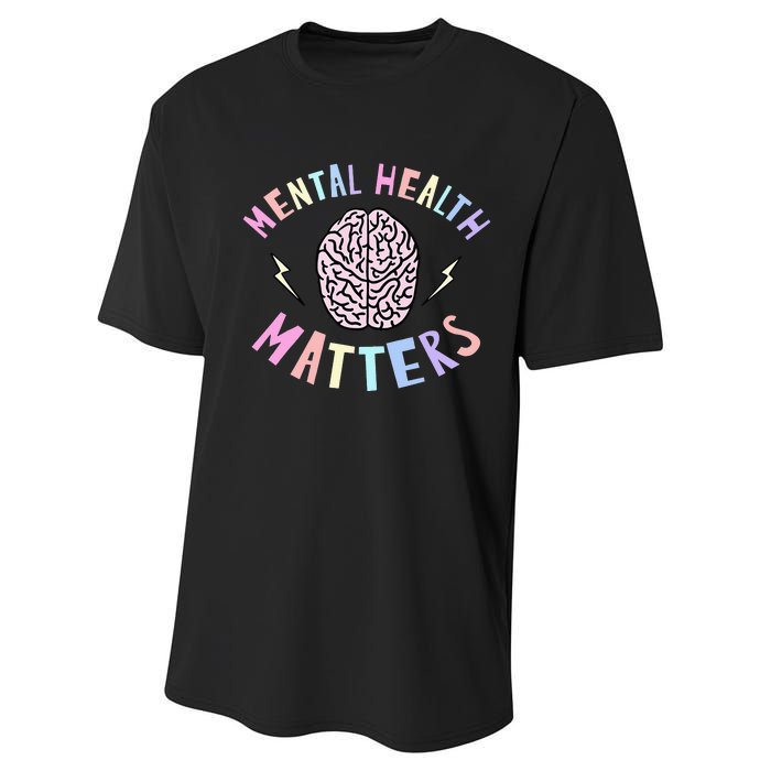 Mental Health Matters Awareness Brain Flash Performance Sprint T-Shirt