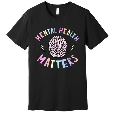 Mental Health Matters Awareness Brain Flash Premium T-Shirt