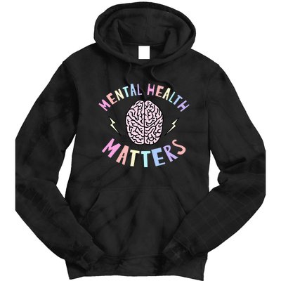 Mental Health Matters Awareness Brain Flash Tie Dye Hoodie