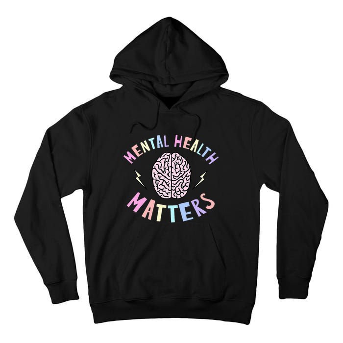 Mental Health Matters Awareness Brain Flash Tall Hoodie