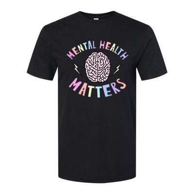 Mental Health Matters Awareness Brain Flash Softstyle CVC T-Shirt