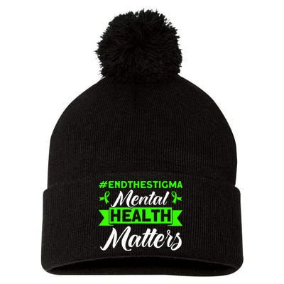 Mental Health Mental Health Matters Mental Health Awareness Pom Pom 12in Knit Beanie