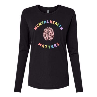 Mental Health Matters Rainbow Brain Awareness Womens Cotton Relaxed Long Sleeve T-Shirt