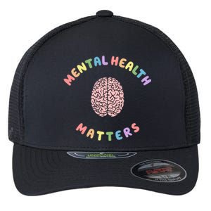 Mental Health Matters Rainbow Brain Awareness Flexfit Unipanel Trucker Cap