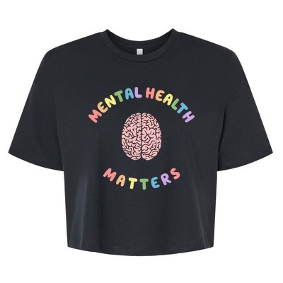 Mental Health Matters Rainbow Brain Awareness Bella+Canvas Jersey Crop Tee