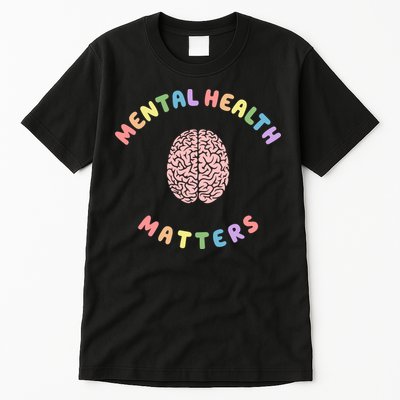 Mental Health Matters Rainbow Brain Awareness Tall T-Shirt
