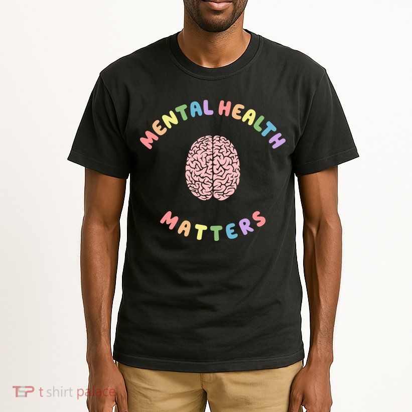 Mental Health Matters Rainbow Brain Awareness Tall T-Shirt