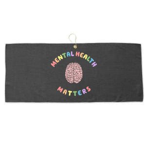 Mental Health Matters Rainbow Brain Awareness Large Microfiber Waffle Golf Towel