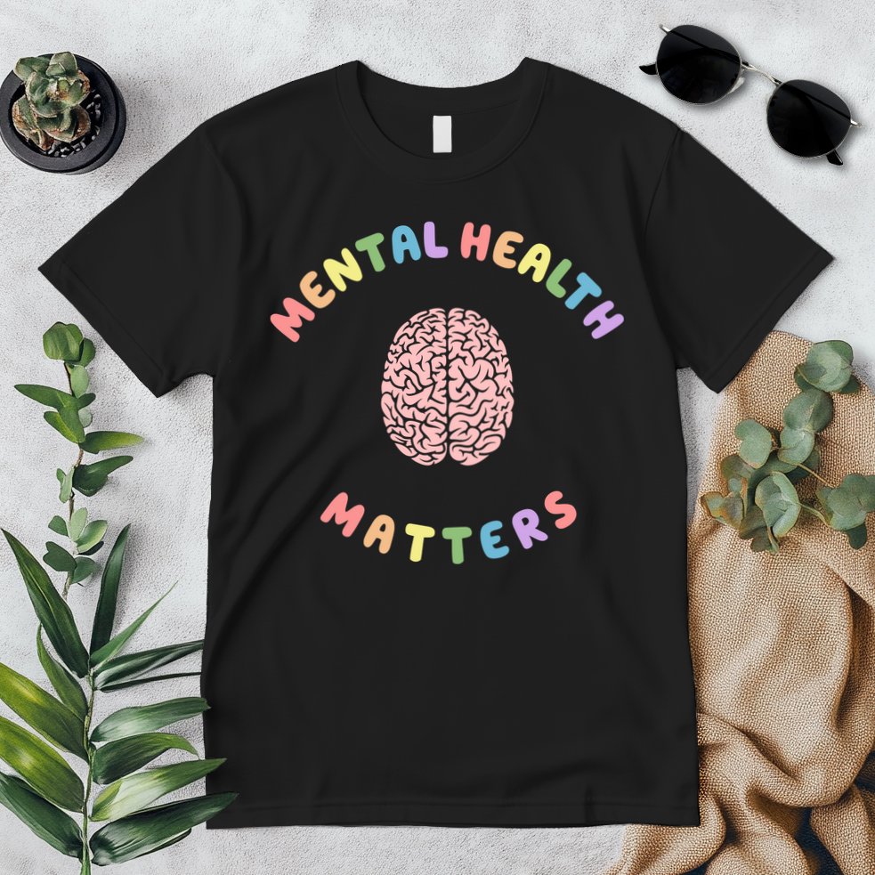 Mental Health Matters Rainbow Brain Awareness Premium T-Shirt