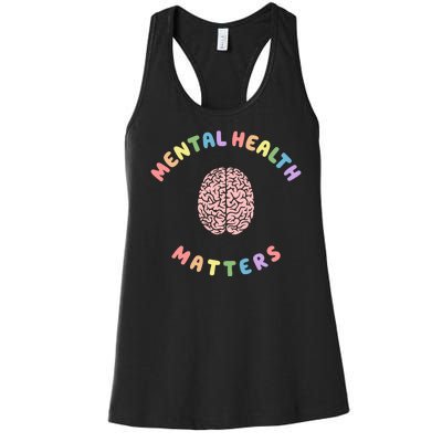 Mental Health Matters Rainbow Brain Awareness Women's Racerback Tank