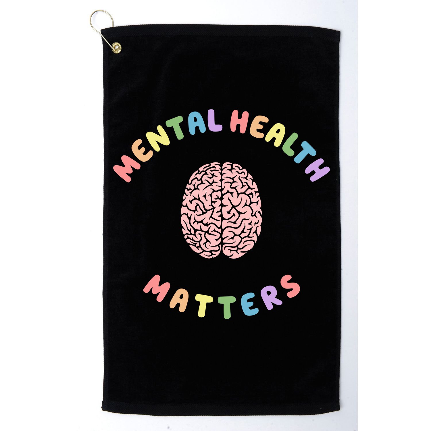 Mental Health Matters Rainbow Brain Awareness Golf Towel