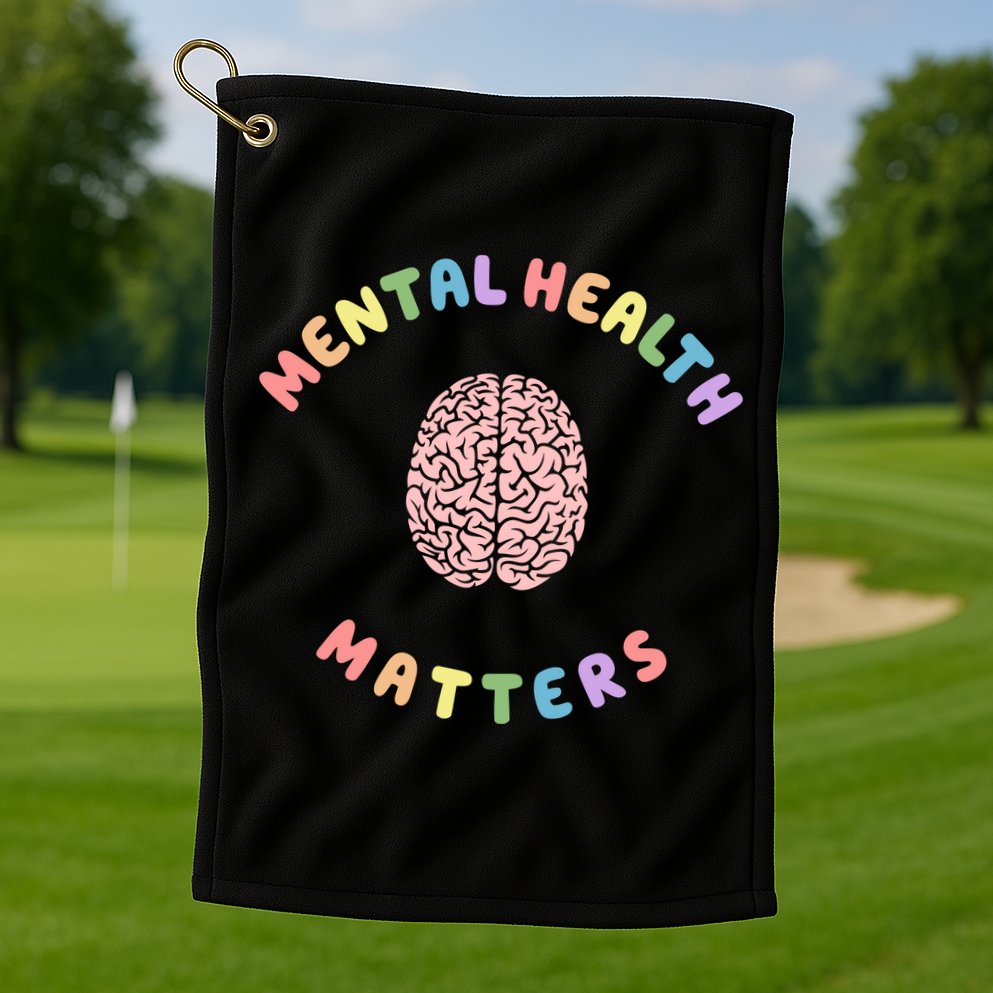 Mental Health Matters Rainbow Brain Awareness Golf Towel