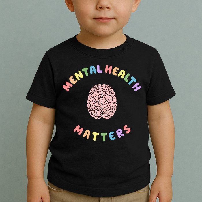 Mental Health Matters Rainbow Brain Awareness Toddler T-Shirt