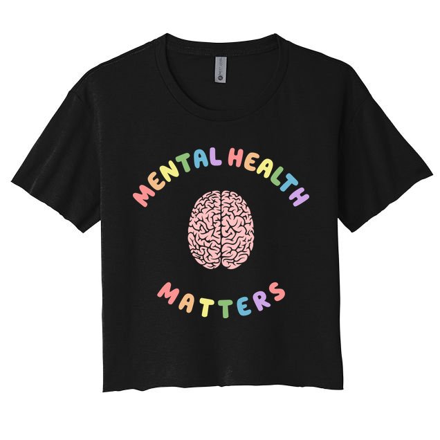 Mental Health Matters Rainbow Brain Awareness Crop Top