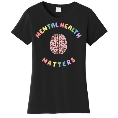 Mental Health Matters Rainbow Brain Awareness Women's T-Shirt