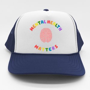 Mental Health Matters Rainbow Brain Awareness Trucker Hat